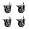 Service Caster 4 Inch Maroon Polyurethane 12 Inch Threaded Stem Caster Set with Brake SCC-TS20S414-PPUB-MRN-PLB-121315-4 - alternate 1